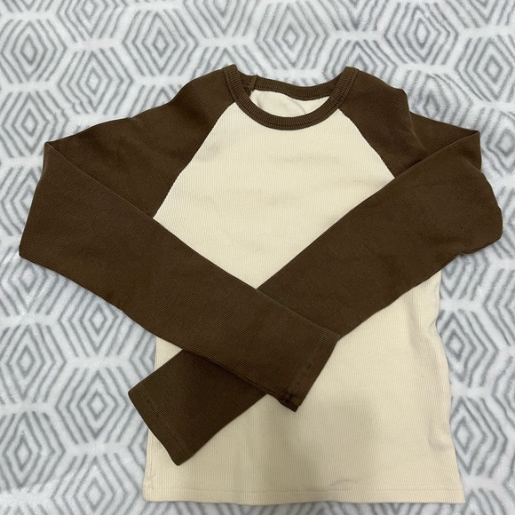 Women Vintage Tshirt Patchwork Round Collar Long Sleeve - Picture 1 of 2